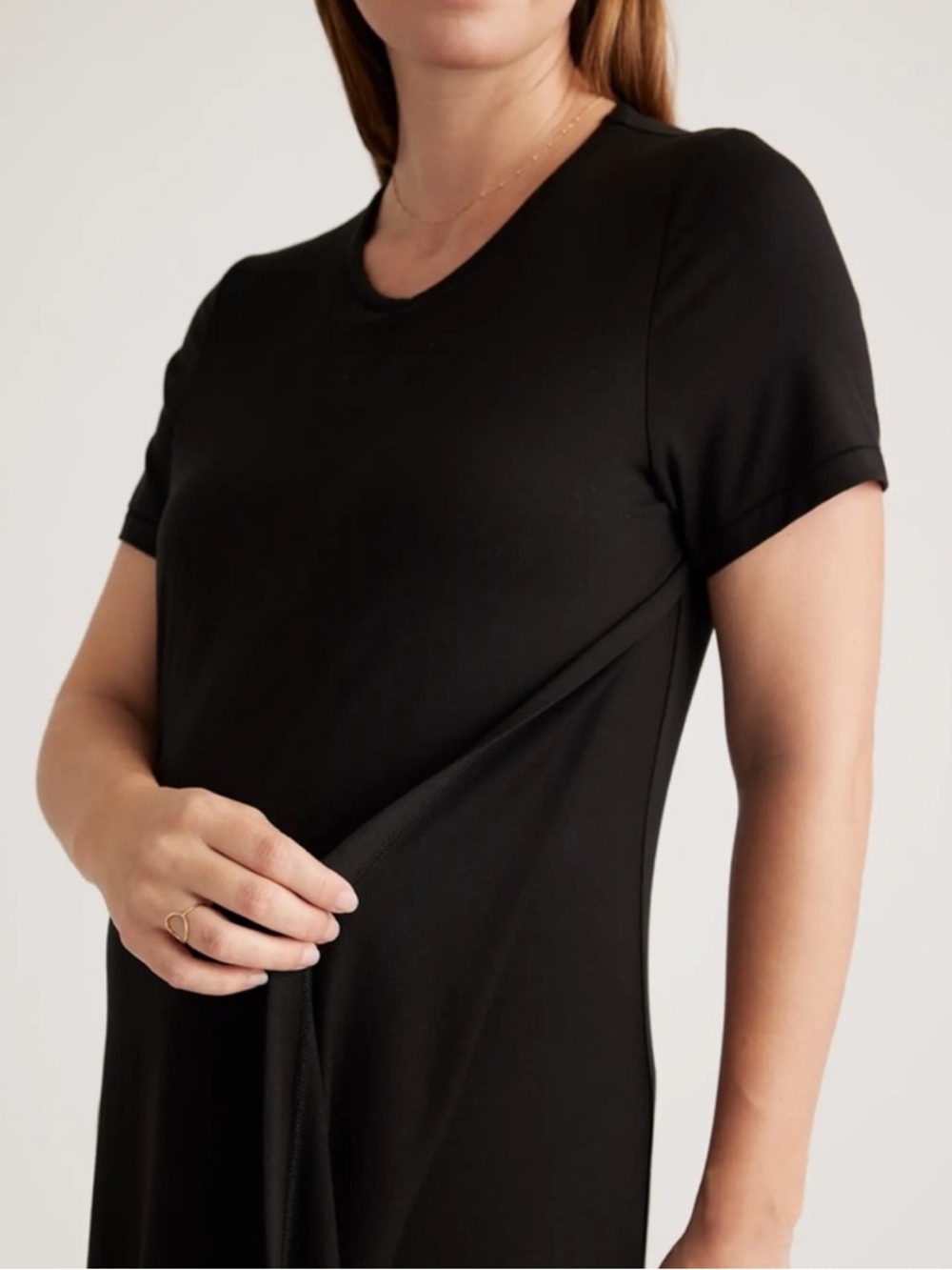 Quince Bamboo Jersey Maternity & Nursing T-Shirt Dress - Picture 2 of 9